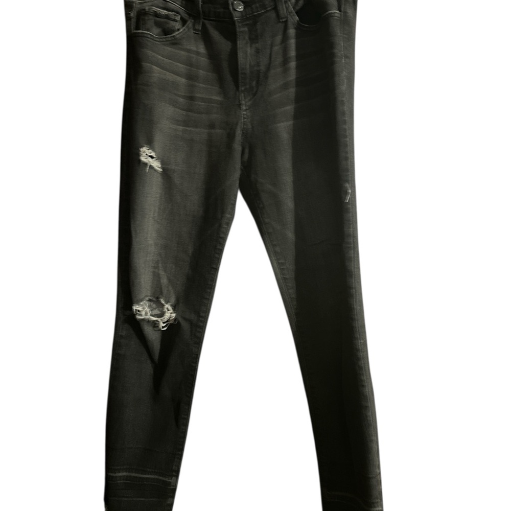 Flying Monkey Jeans Skinny Faded Distressed Raw Hem Mid-Rise Denim Black Size 30
